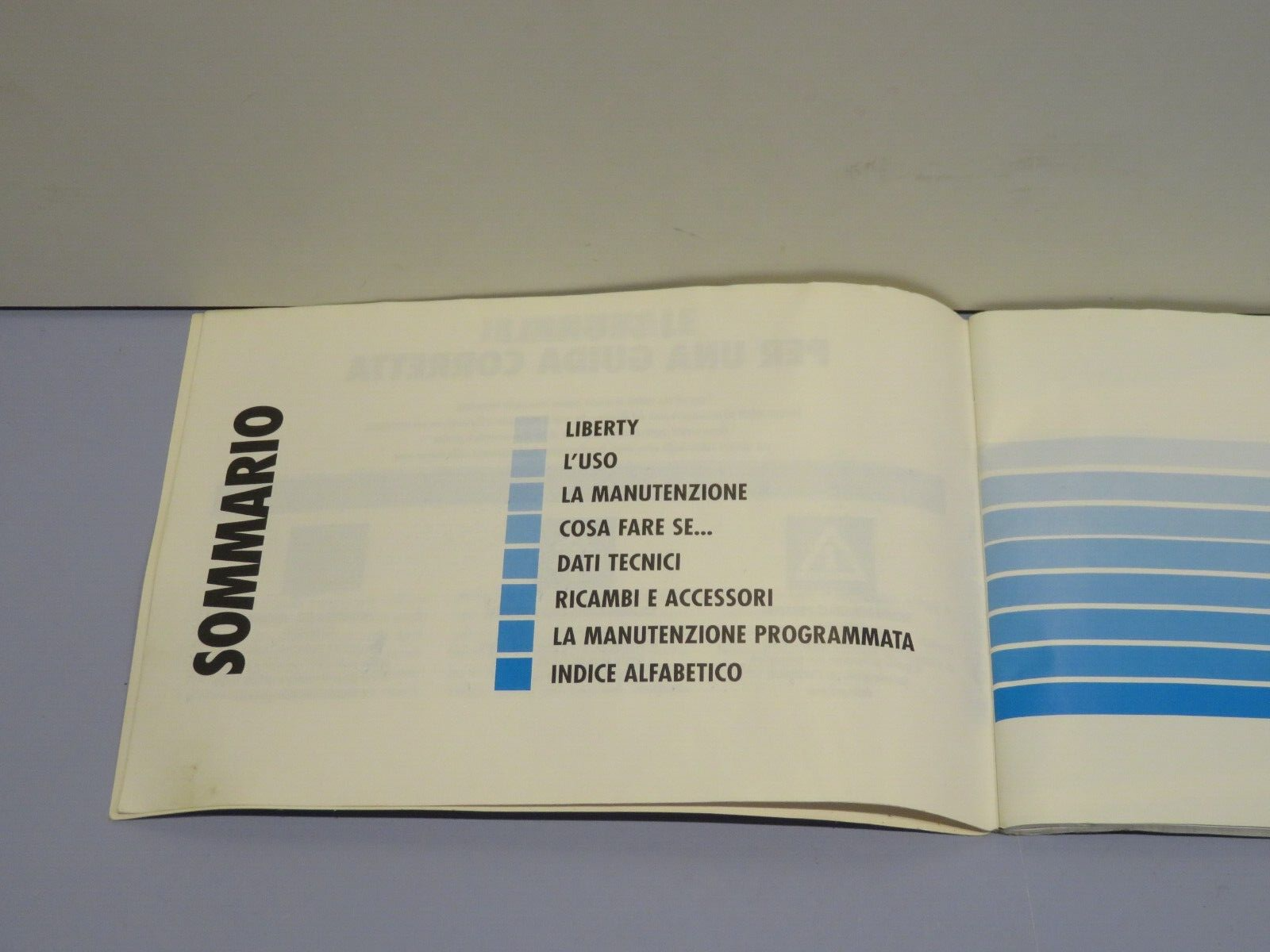 vecchio MANUALE DI ISTRUZIONI LIBERTY PIAGGIO USO MANUTENZIONE